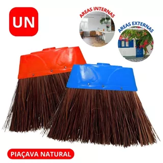 Vassoura Piaçava Natural N°4 Sem Cabo Limpeza Prática e Sustentável Unidade