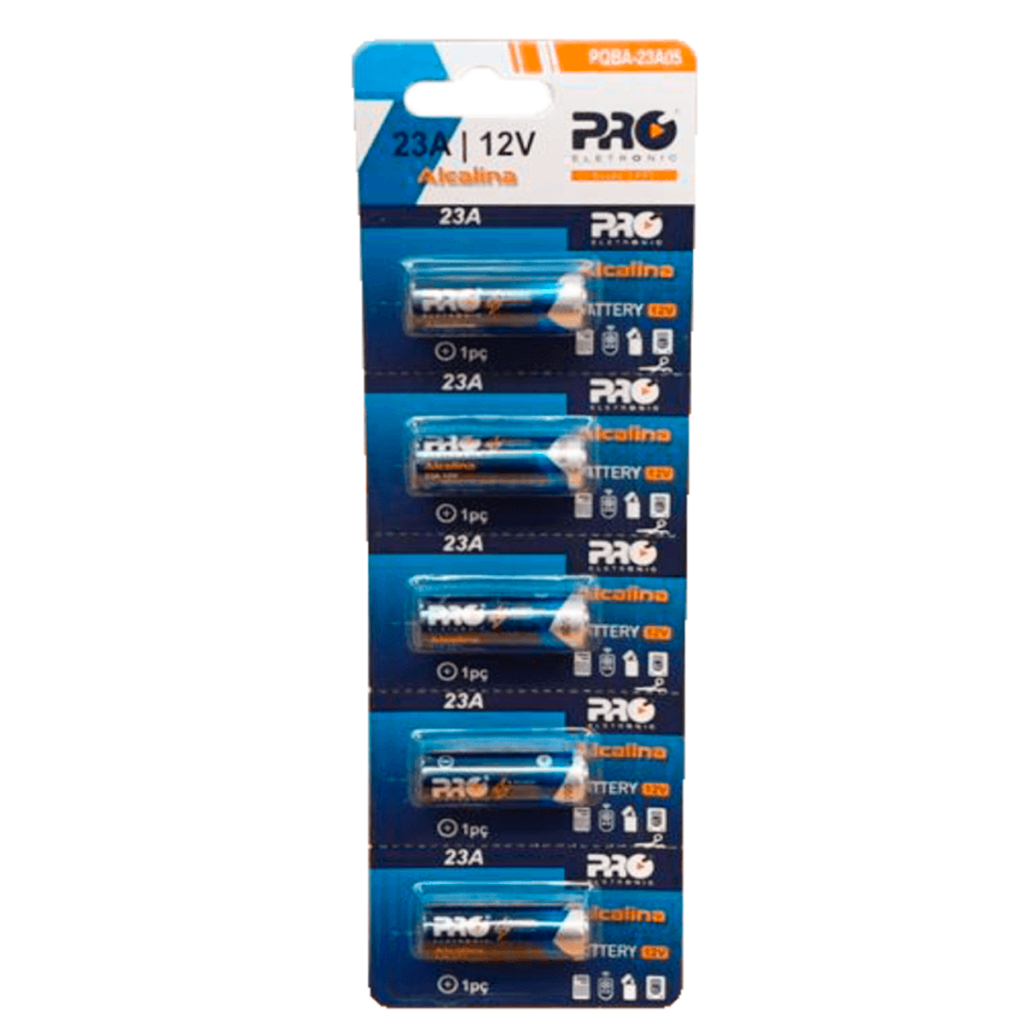 Kit 5 Pilhas Baterias 23a 12v A23 Alcalina Cartela Para Controle Portão Alarme Automotivo em Oferta na Shopee