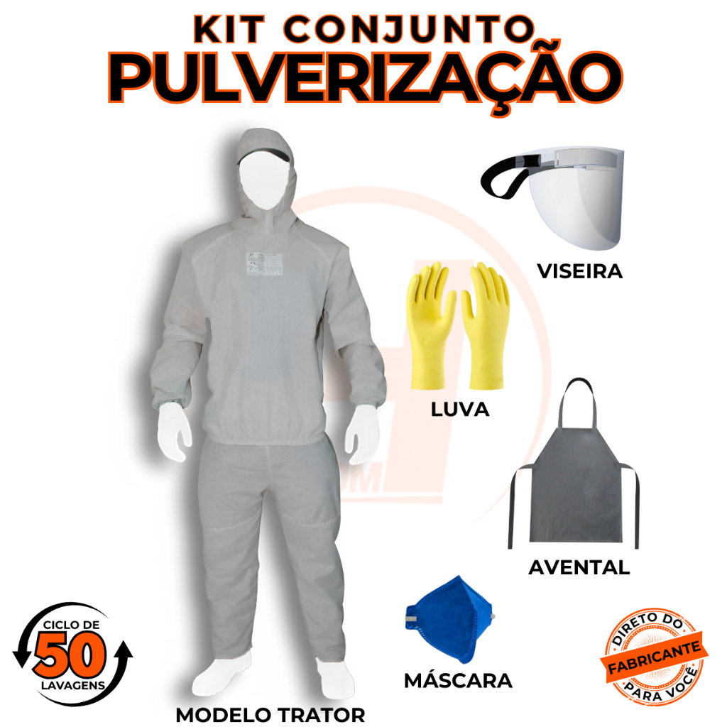 Conjunto Epi Agrotoxico Protspray Pulverização Kit Agroquimico Roupa Aplicação Defensivo Trator em Oferta na Shopee