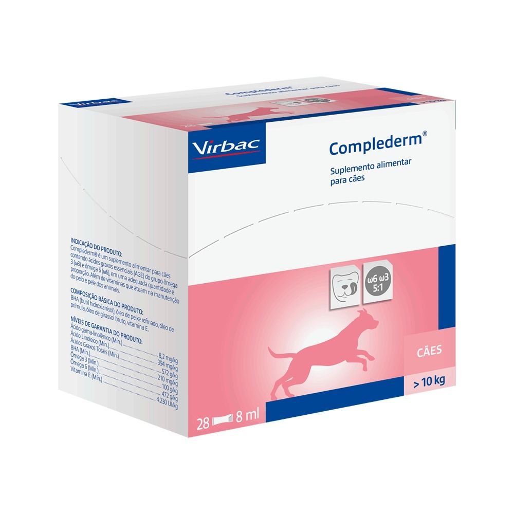 Suplemento Alimentar Cães Complederm 8ml - Virbac