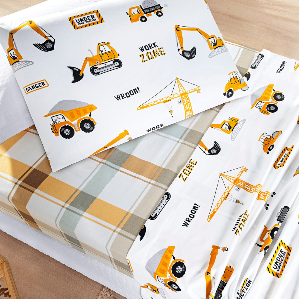 Jogo de Cama Solteiro Kids 200 Fios 3 Peças Percal Estampado Infantil Lençol C/ Elástico Toque Macio em Oferta na Shopee