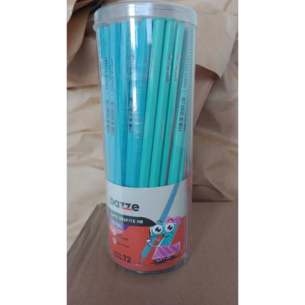Lápis Grafite Pastel - HB - Pote 72 un - Bazze, Material Escolar, Escritório em Oferta na Shopee