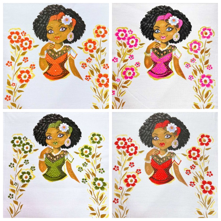 Kit 10 Pano de Prato Boneca Artesã Mulata 100% Algodão 70x45cm Para Aplicar Saia de Crochê ou Patchwork em Oferta na Shopee