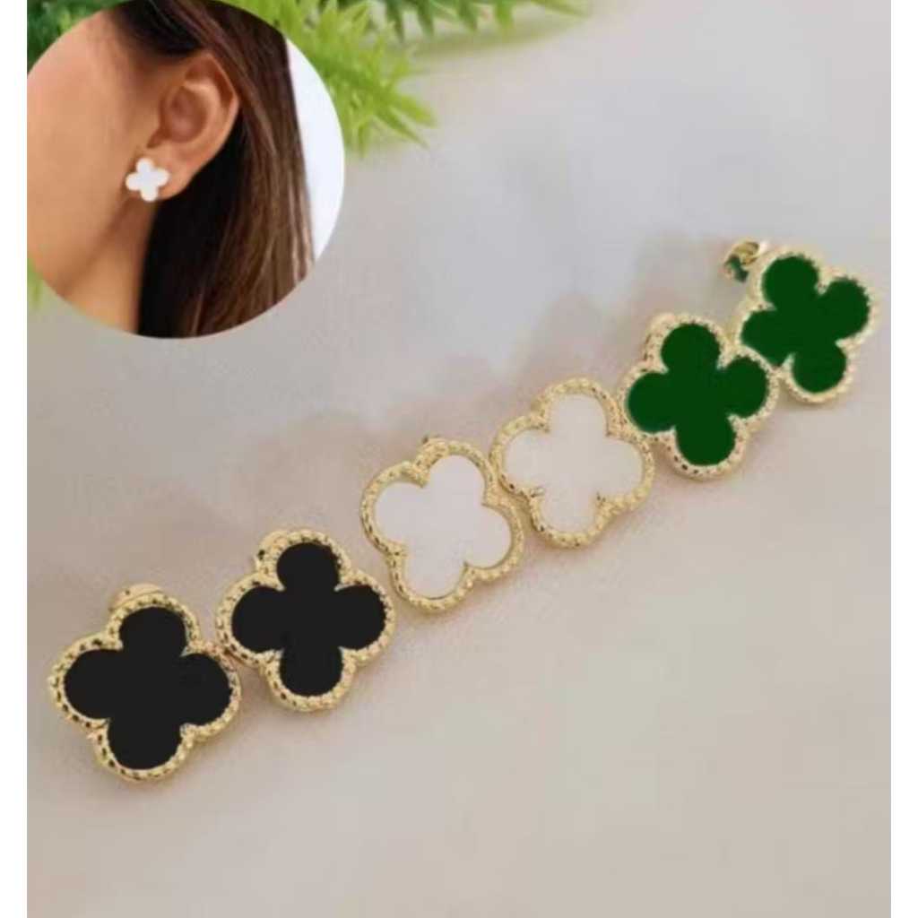 Brincos de Quatro Folhas de Trevo Aço Inoxidável Novo Estilo Simples em Oferta na Shopee