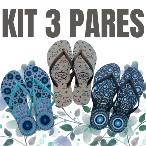 Kit 3 Pares de Chinelo Feminino Adulto Leve Confortavel Mais Vendidos