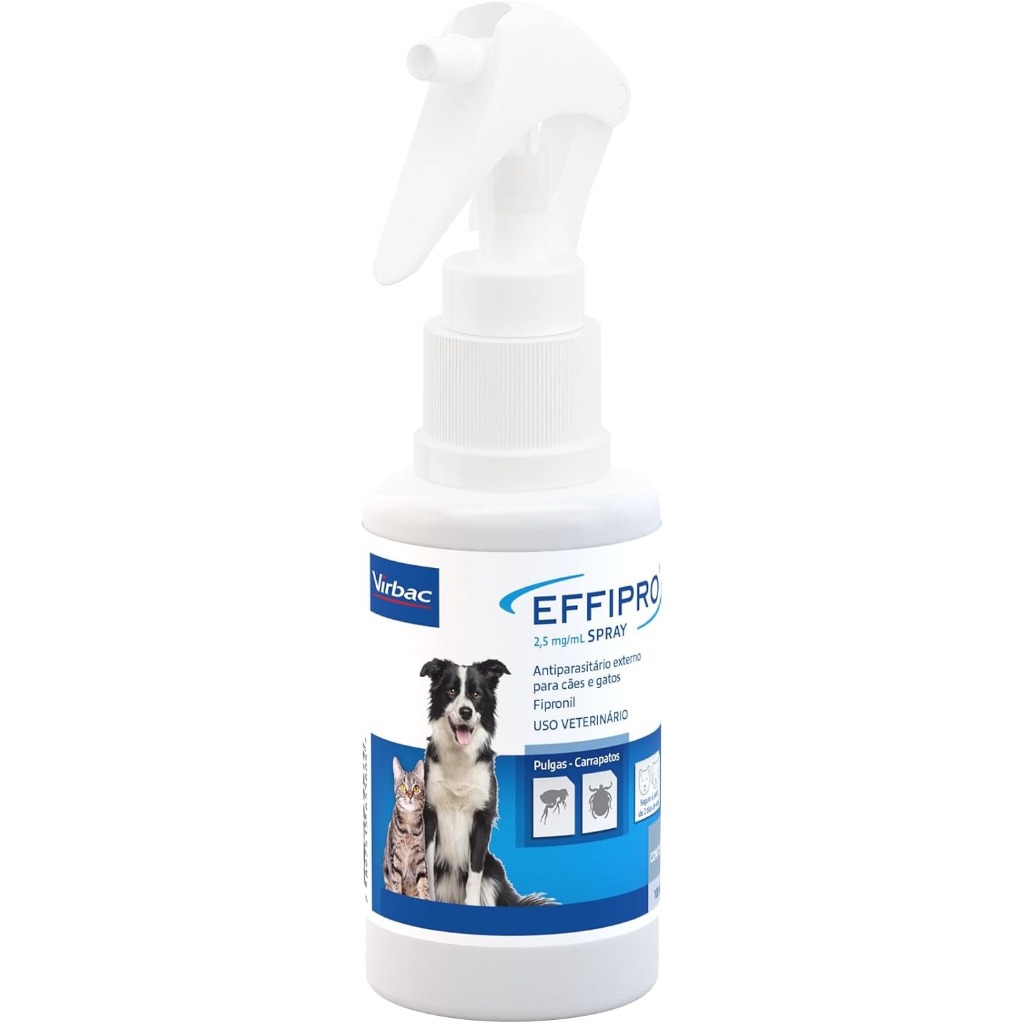 Spray Antipulgas e Carrapatos Para Cães e Gatos Effipro Virbac 100ml