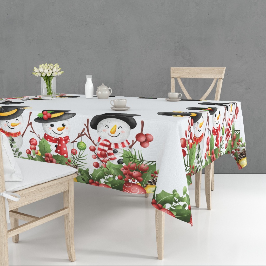 Toalha de Mesa 8 lugares Natalina 3,00x1,50 para (Decoração, Cozinha, Mesa posta, Enfeites de Natal)