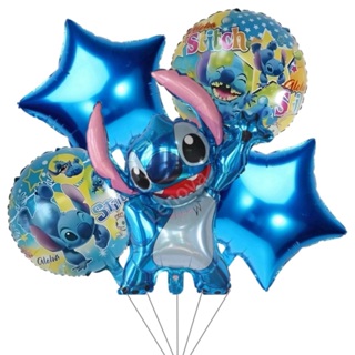Kit 5 Balão Metalizado Stitch Azul e Rosa Balão Estrela Festa Enfeite em Oferta na Shopee