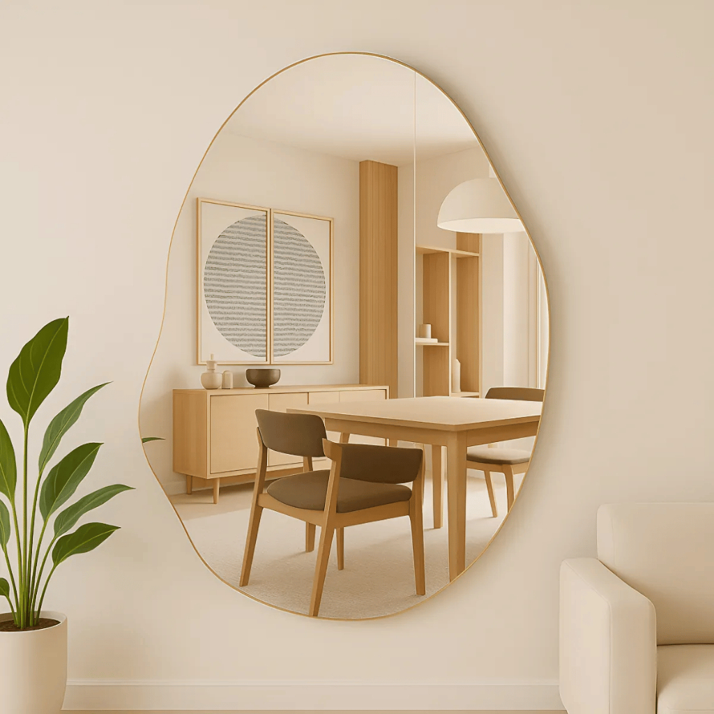 ESPELHO ORGÂNICO GRANDE CORPO INTEIRO 70x50cm P/ QUARTO SALA BANHEIRO HALL PINTEREST em Oferta na Shopee