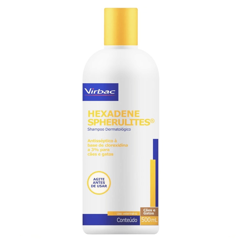 Hexadene Spherulites Virbac Shampoo Dermatológico Para Cães e Gatos 500ml em Oferta na Shopee