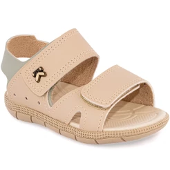Sandália Klin Papete Menino Infantil Tic Tac Original Casual Bege