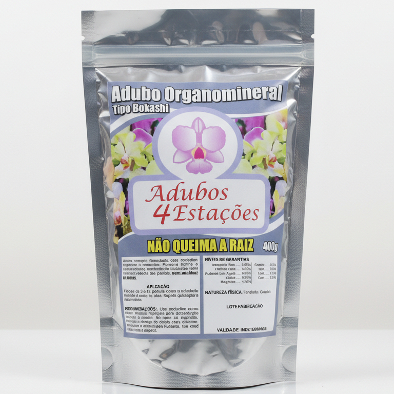 Fertilizante Adubo Organomineral 4 Estações Tipo Bokashi 400gr a 3kg