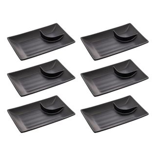 Kit C/ 6 Pratos Para Sushi Com Molheira 19.00cm - Wolff