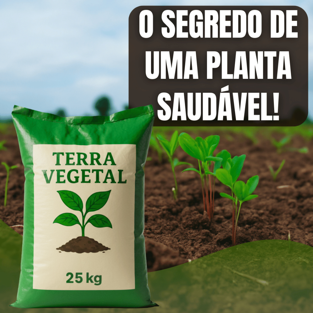 Terra Vegetal 25kg Substrato Enriquecido Para Plantas Crescimento Forte Em Horta e Jardim Doméstico