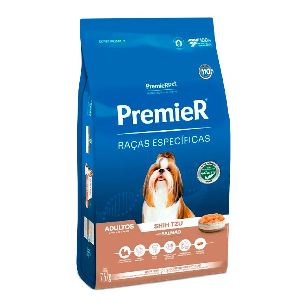Ração Premier Raças Específicas Cães Adultos Shih Tzu Salmão 7,5kg