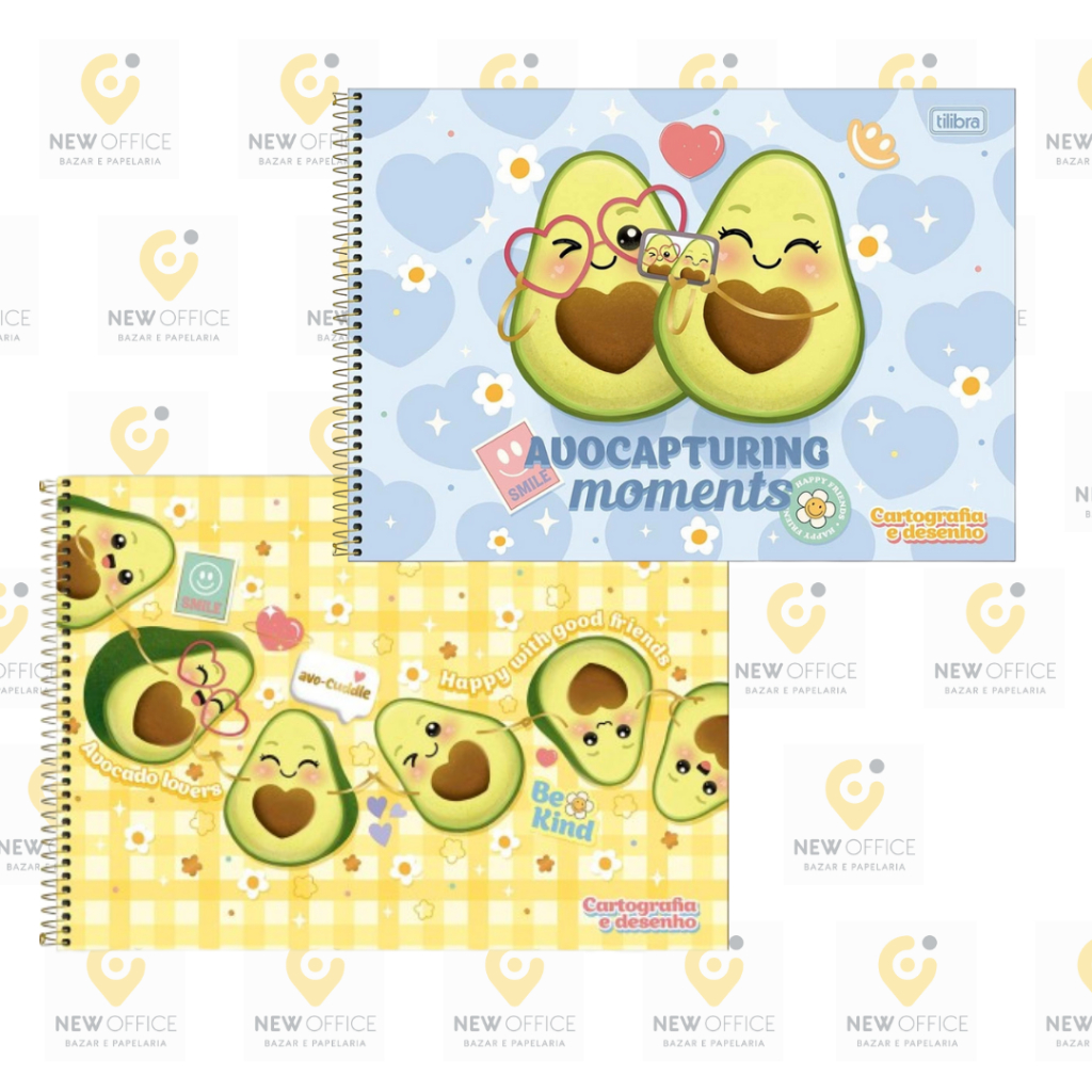 Caderno Desenho Abacute – Abacate Fofinho 🍐, 80 Folhas, Tilibra