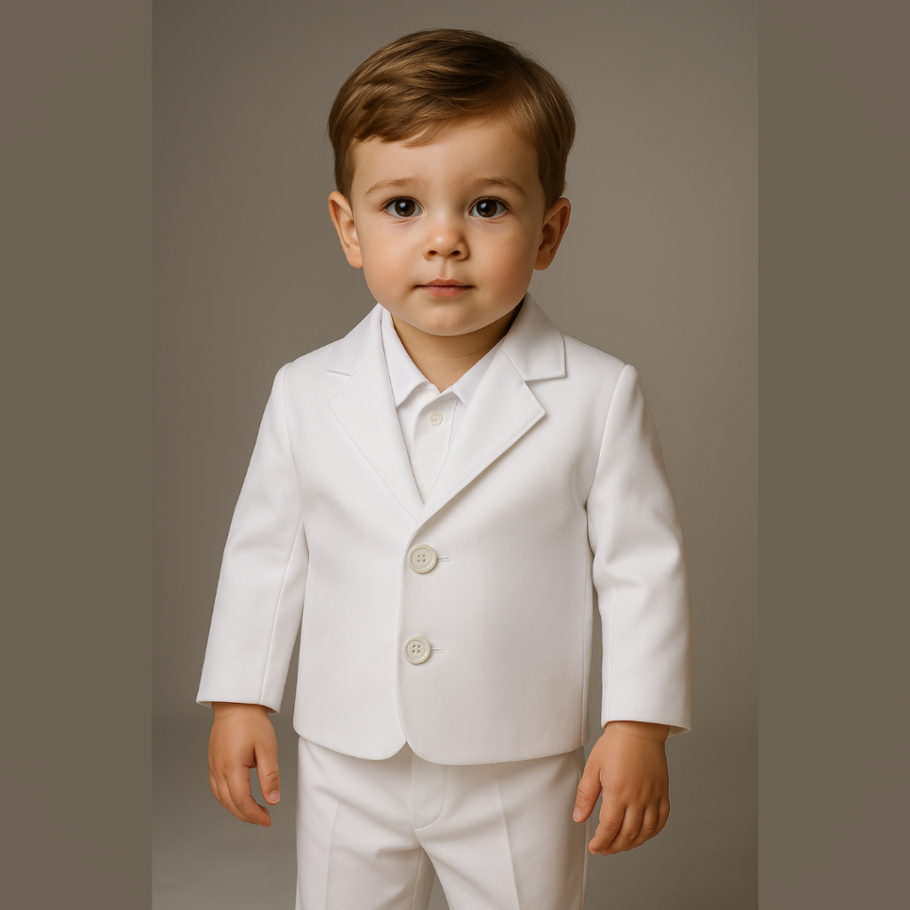 Blazer Branco Manga Longa Infantil Social Festa