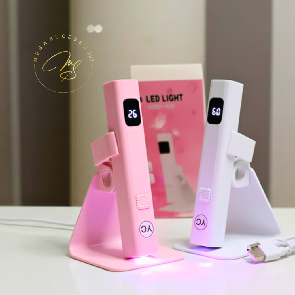 Lâmpada UV/LED Portátil c/ Suporte Unhas Recarregável via USB-C, Ideal para Nail Art - SQ7032 em Oferta na Shopee