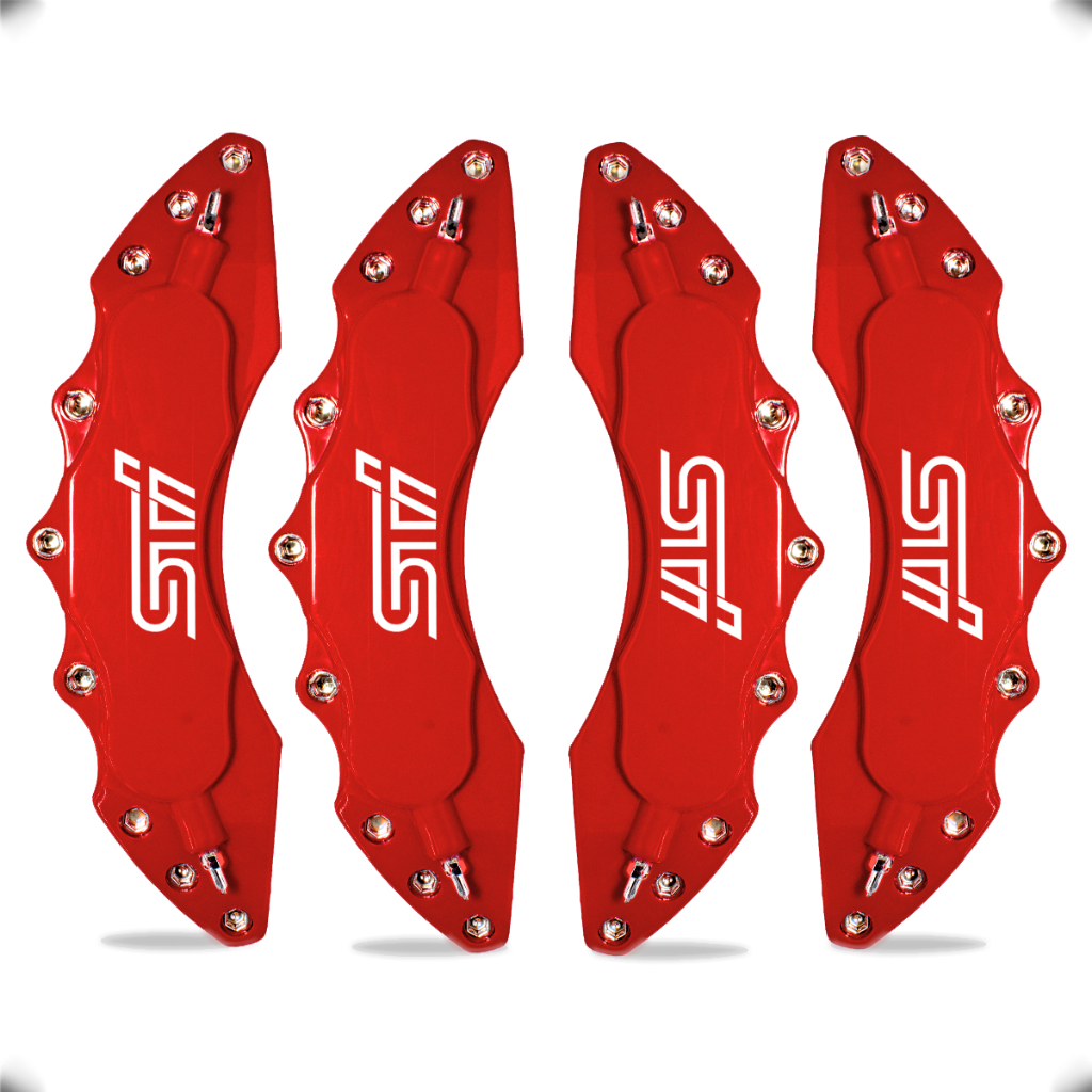 Capa de Pinça de Freio Universal Esportiva Subaru STI Logo P/ Impreza Legacy Outback Forester + Cola Adesiva p/ Fixação