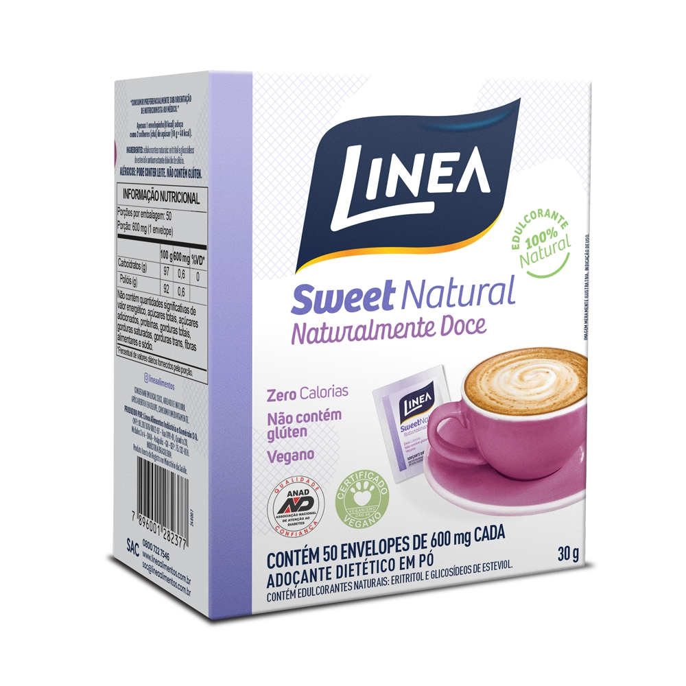 Adoçante Sweet Natural em pó Linea 50 Sachês de 600mg em Oferta na Shopee