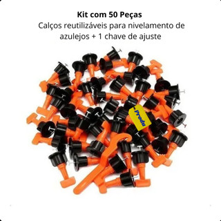 Kit Nivelador de Piso 1mm Espacador Alicate Reutilizavel Porcelanato Clip