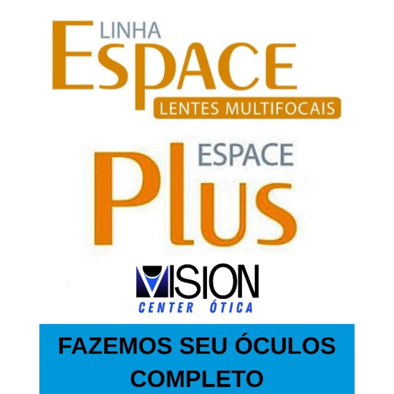 Lentes para óculos multifocais Espace e Espace Plus Incolor e Transitions.