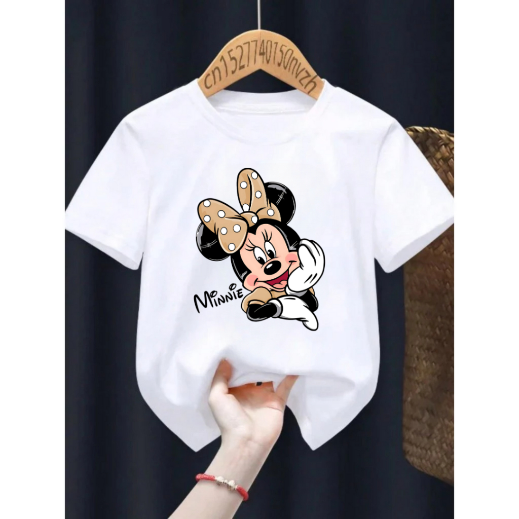 Camiseta Infantil Juvenil Minnie Delicada Fofa lançamento 100% Algodão em Oferta na Shopee