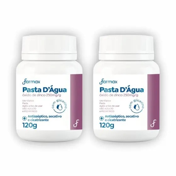 Kit 2x Pasta D’Água Farmax 120g Cada Com Glicerina Óxido de Zinco Uso Dermatológico