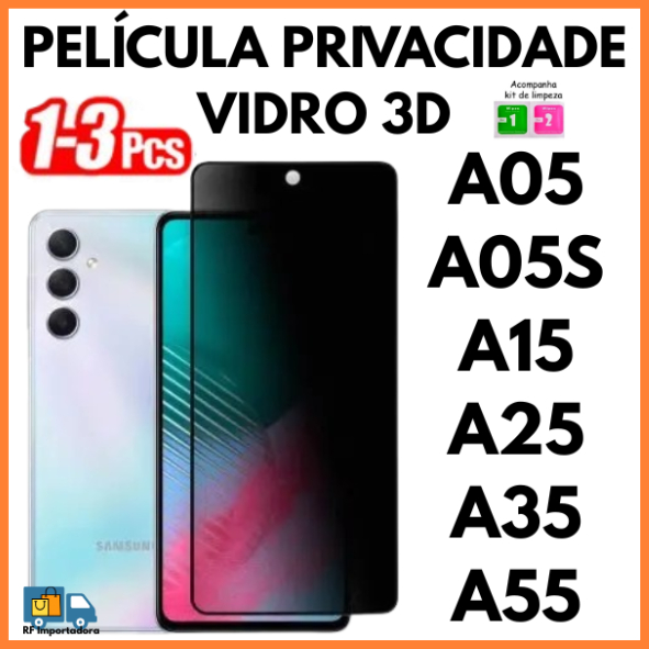 Película De Privacidade 3D Vidro Para Samsung A05 A05S A15 A25 A35 A55