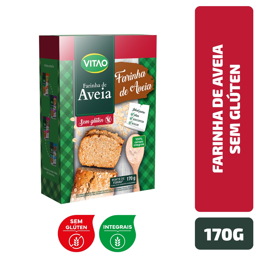 Farinha de Aveia Sem Glúten Vitao 170 g