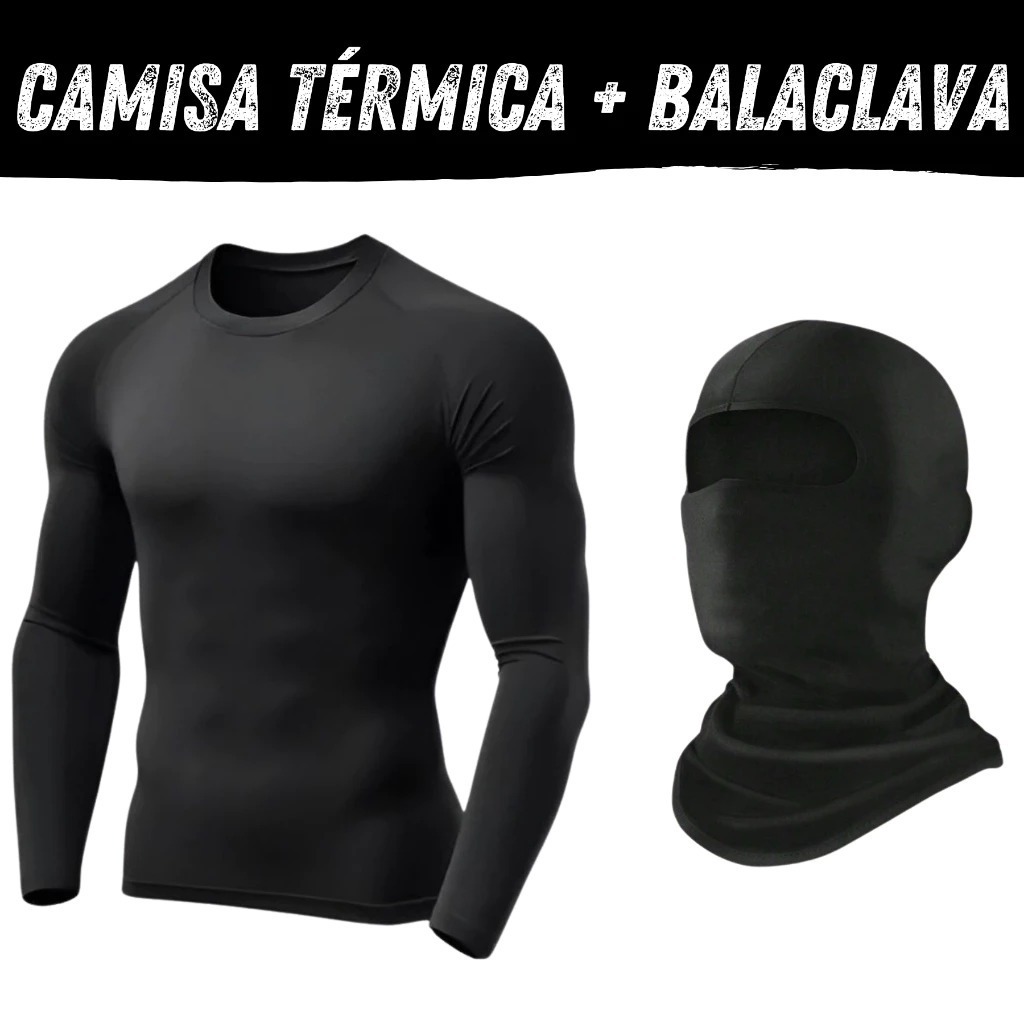 Kit Touca Ninja Balaclava  UV 50+ Camisa Térmica em Oferta na Shopee