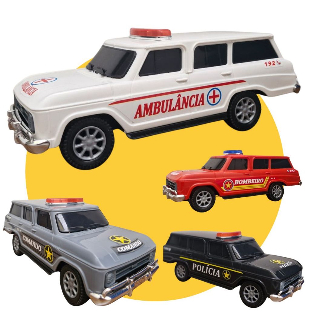 Brinquedo Carro Veraneio Rota Ambulância Polícia Bombeiro Viatura de Rota