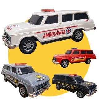 Brinquedo Carro Veraneio Rota Ambulância Polícia Bombeiro Viatura de Rota
