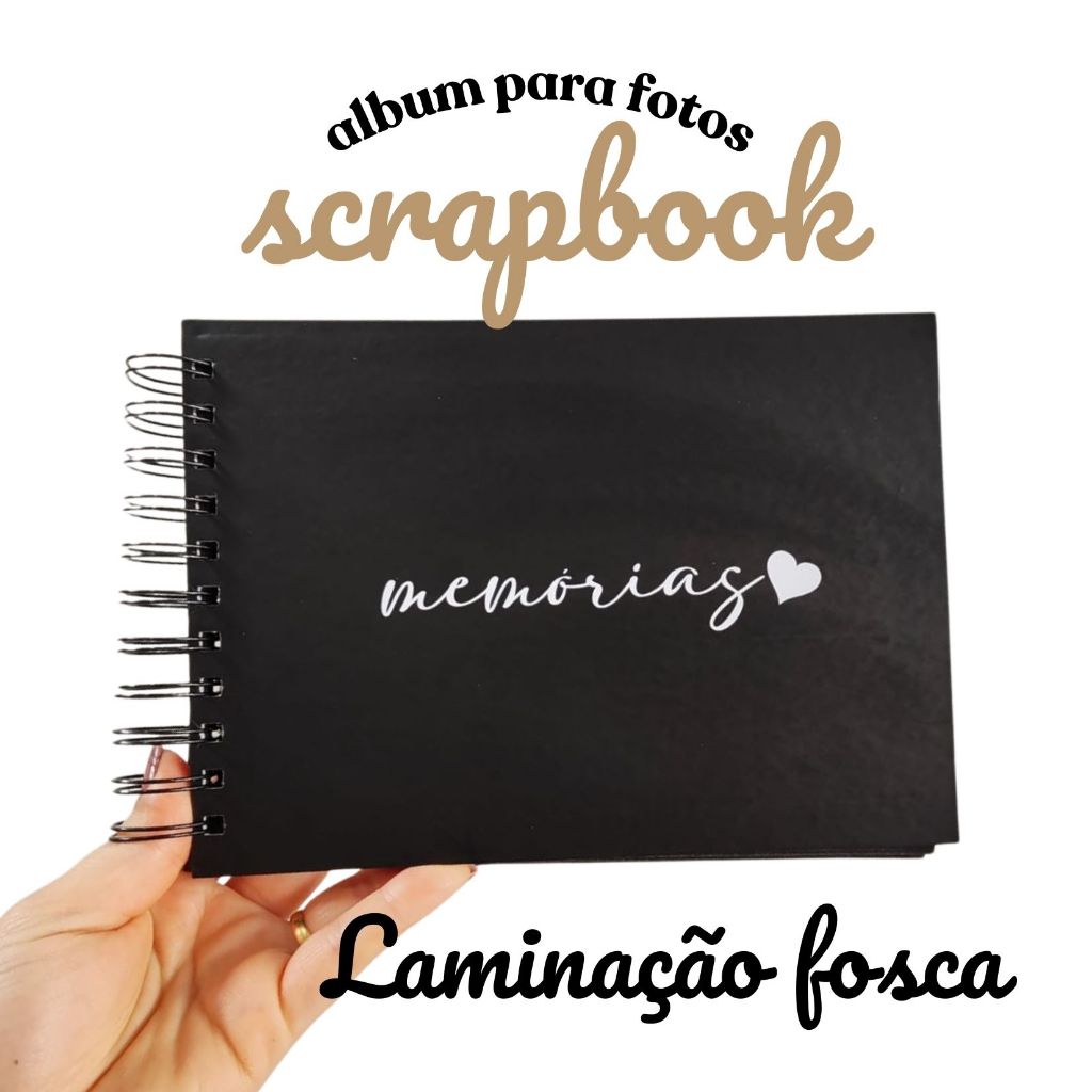 Caderno Colar Fotos Scrapbook Arte Fotografia Papelaria Presente Dia dos Namorados Comemoração em Oferta na Shopee