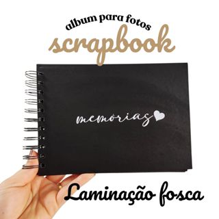 Caderno Colar Fotos Scrapbook Arte Fotografia Papelaria Presente Dia dos Namorados Comemoração em Oferta na Shopee