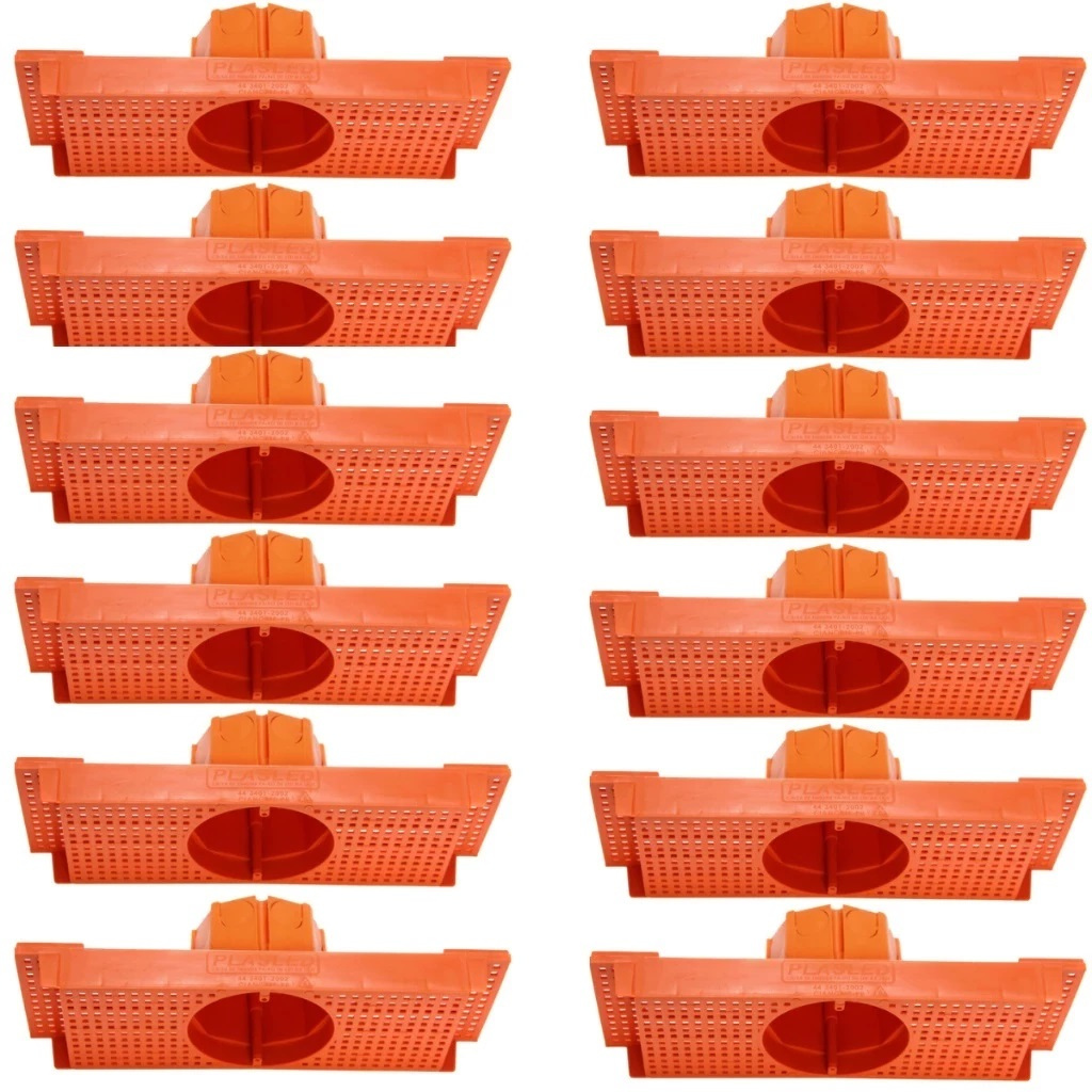 KIT 12 Caixa de Passagem - Luz/Suporte p/ Laje Octogonal 27,30cm - Plasled em Oferta na Shopee