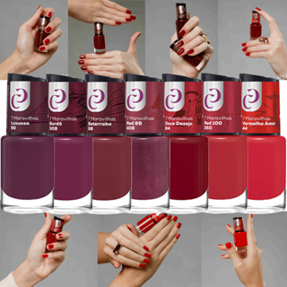 Kit Esmaltes Coleção 7 Maravilhas Completa Vermelhos Manicure Cora em Oferta na Shopee