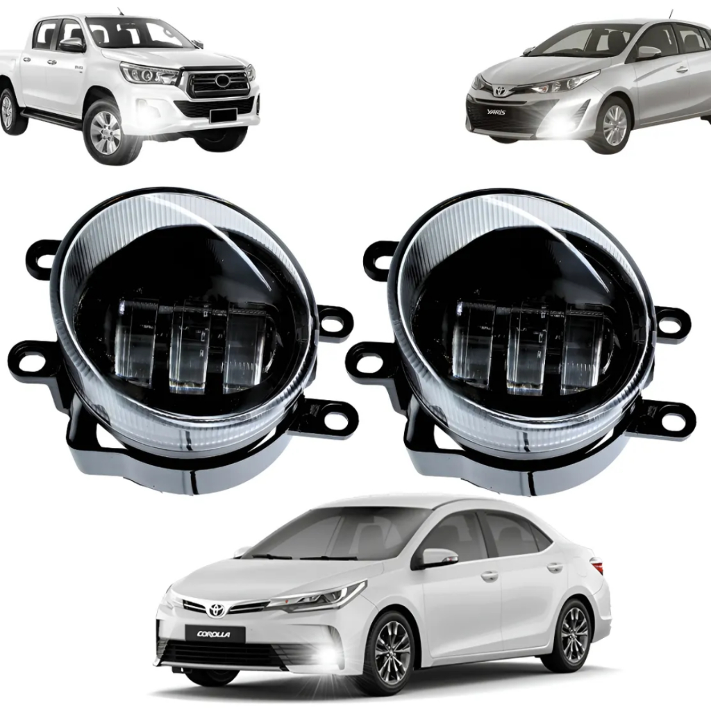 Par Farol de Milha Asx Led Embutir Universal 40w 5000lm 6000k Toyota em Oferta na Shopee