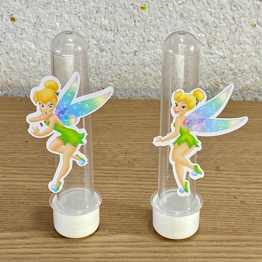 20 a 60 Apliques para Tubete de 13cm - Fada Sininho - (SEM TUBETE) | Festa Aniversário Infantil
