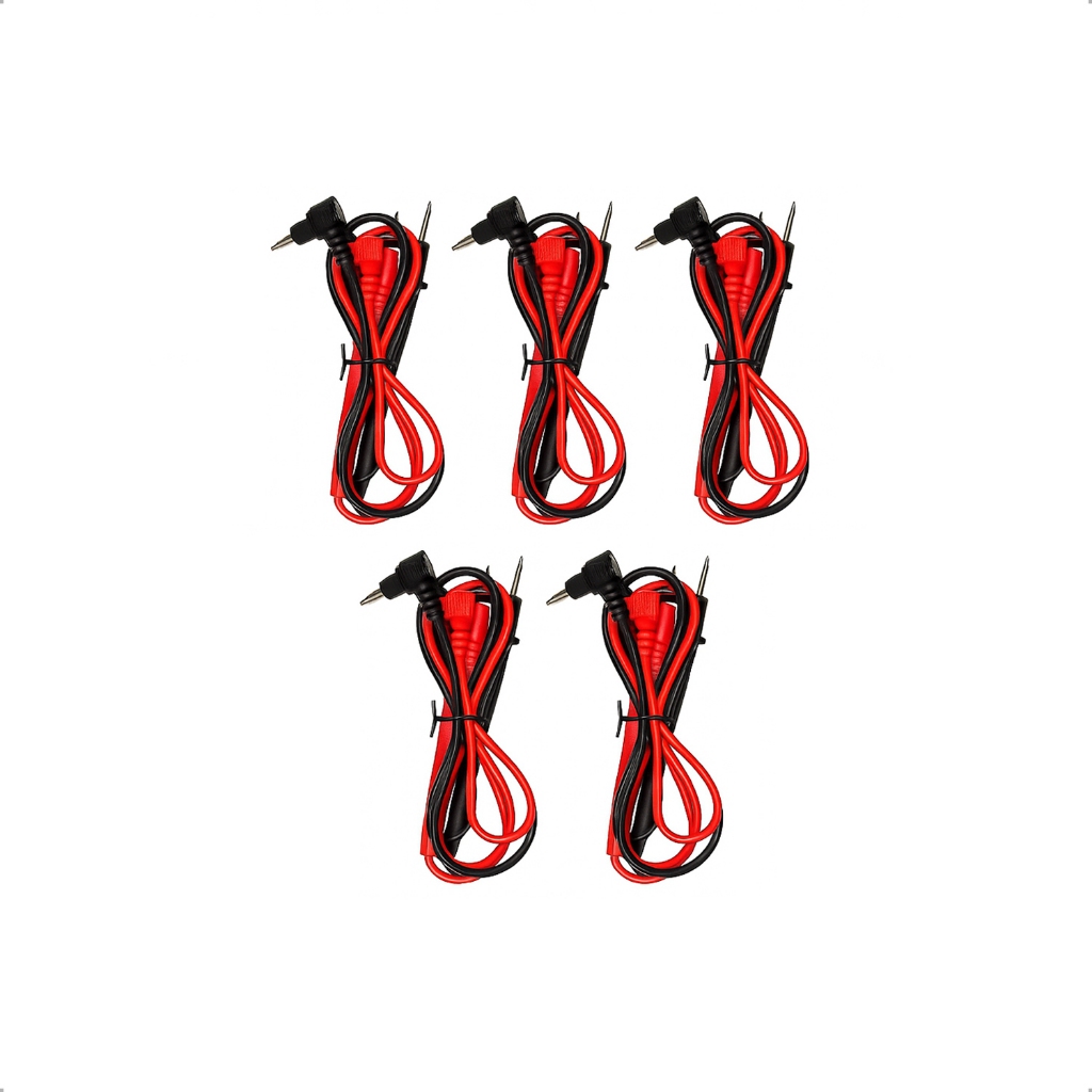 Kit C/ 5 Cabo Multímetro Teste Ponta De Prova Para Multimetro 1000V AC/DC 920MM