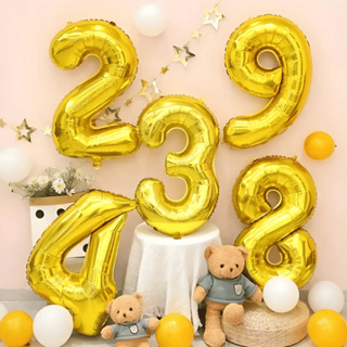 Balão Número Gigante Metalizado 1m / 100cm / 40” – Dourado, Prata, pink em Oferta na Shopee