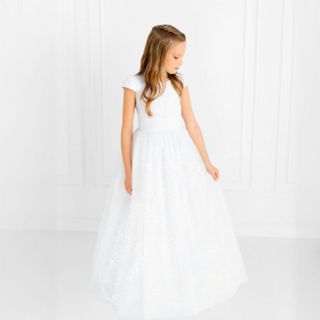 Vestido JUVENIL 36 A 44 Branco Longo Faixa Dama de honra Primeira Comunhão REF4224 em Oferta na Shopee