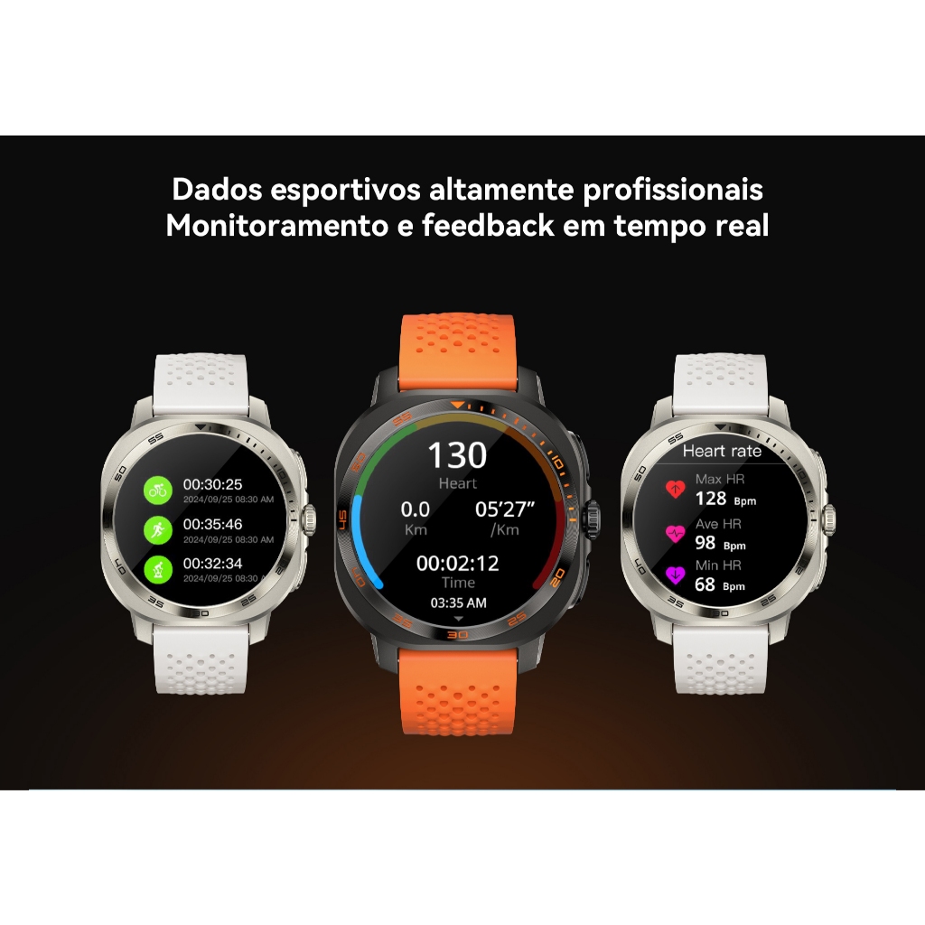 Relógio Smartwatch MILITAR  Aurafit AM32 AMOLED 3ATM  a PROVA água-Iphone e Smarthphone