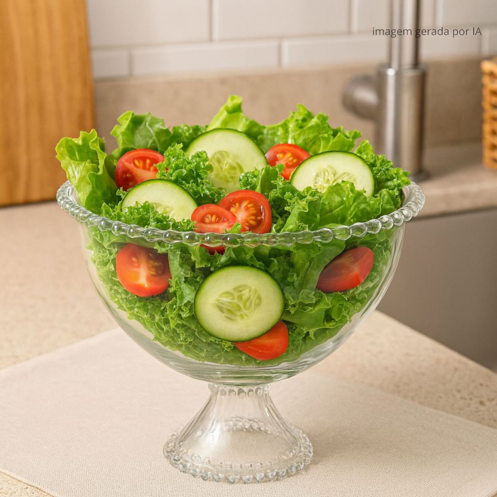 Saladeira de Cristal Incolor Pearl 21cm x 19cm - Wolff em Oferta na Shopee