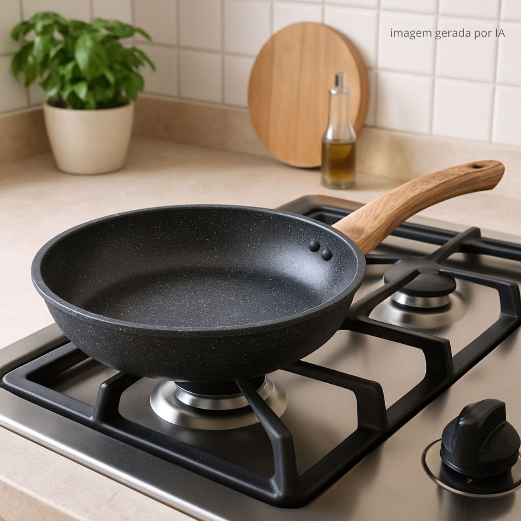 Frigideira Wolff de Alumínio e Cerâmica Granilite Preta 24cm