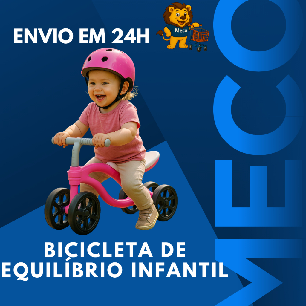 Bicicleta Equilíbrio Andador sem Pedal Infantil Menina Menino Passeio Fortalecer Pernas