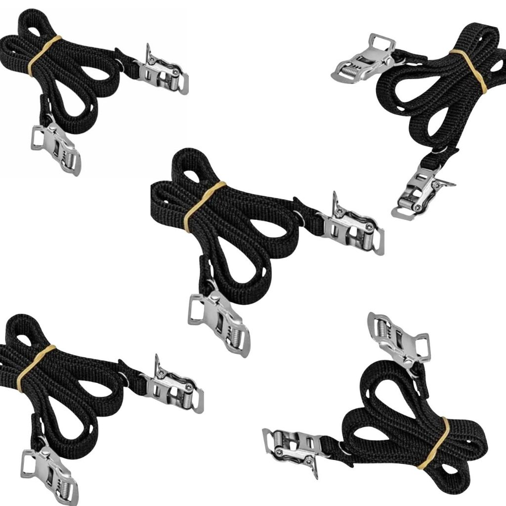 5 Pares de correias para pedal  bicicleta Fixar Em Racks, Firma-pé Cinta ajustável de nylon resistente para performance