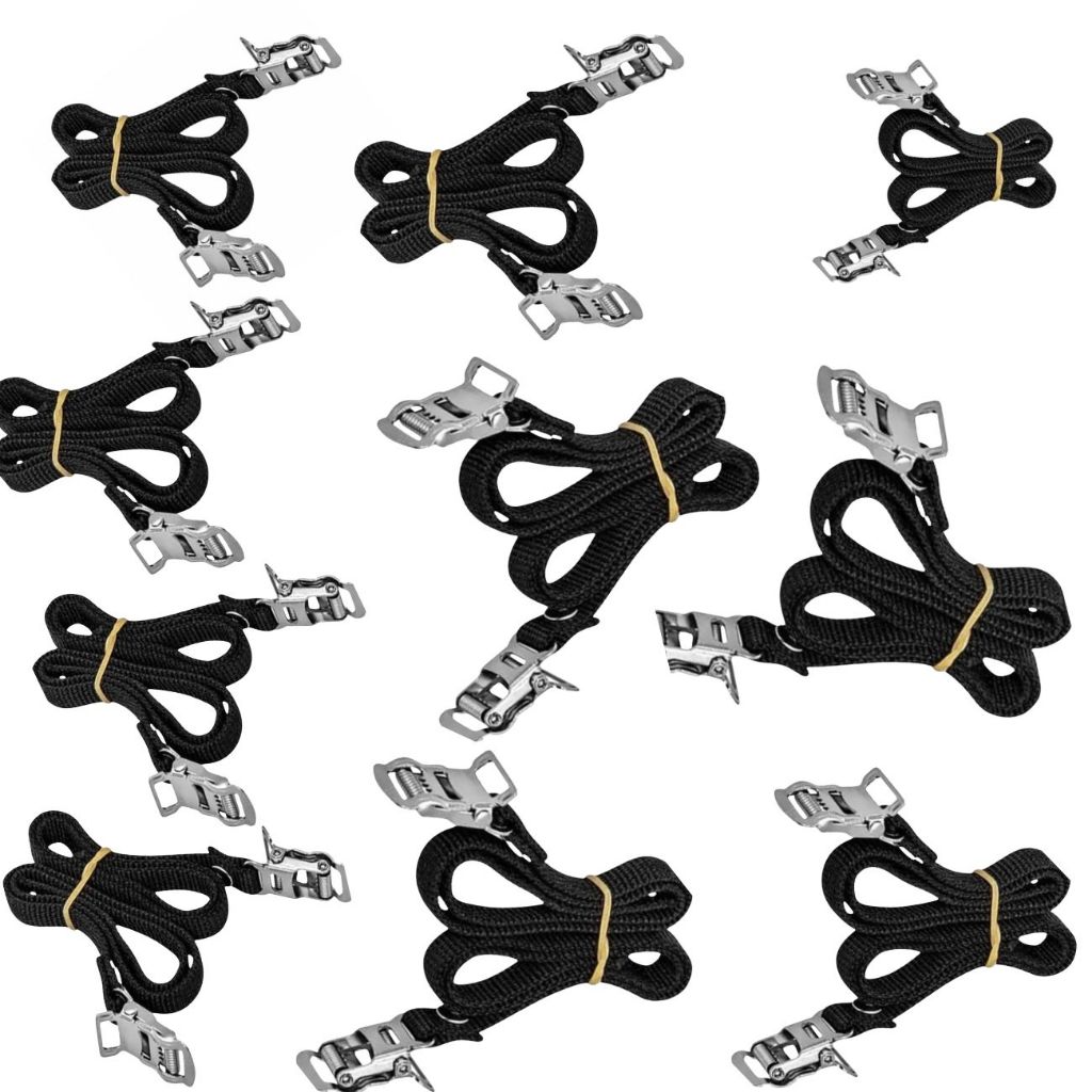10 Pares de correias para pedal  bicicleta Fixar Em Racks, Firma-pé Cinta ajustável de nylon resistente para performance