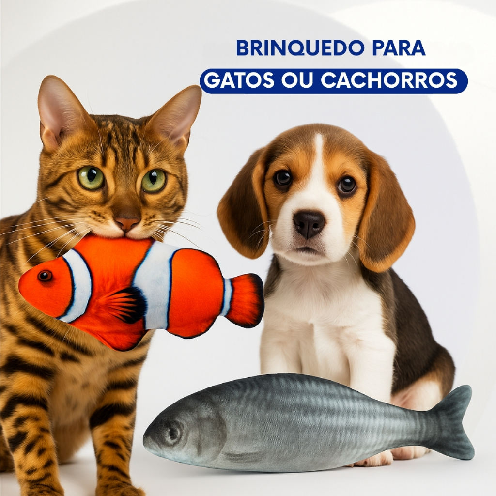 Brinquedo Para Gatos OU Cachorros Formato de Peixe Nemo Sardinha em Oferta na Shopee