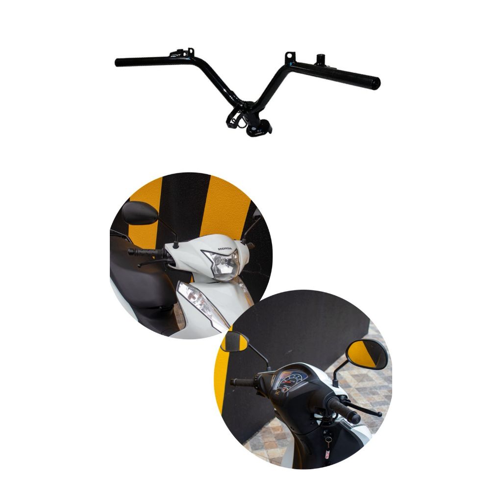 Guidão Biz 110 2018 19 20 21 22 23 24 2025 Modelo Original preto